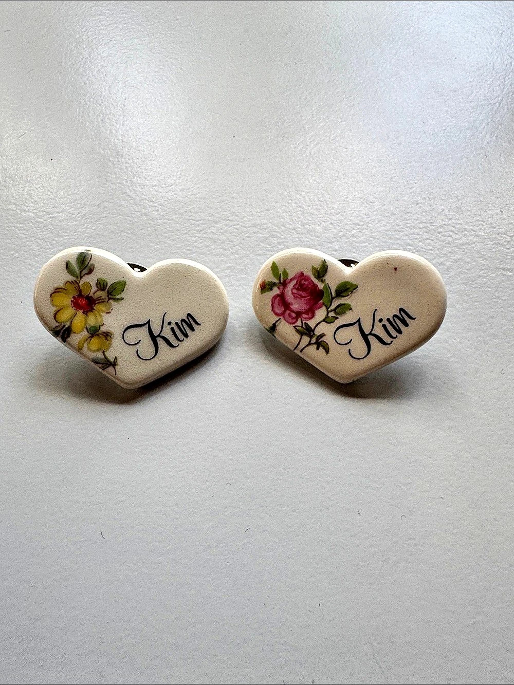 Vintage Earthy Treasures Inc. Floral Heart Brooch Set “Kim”